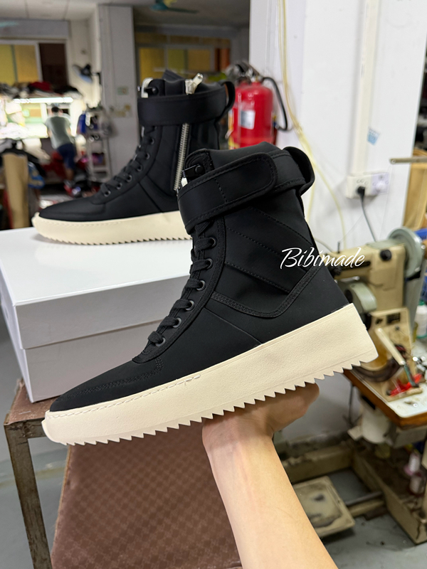 (in Stock) Bibimade High Street Style 4Th Black and White Military Style Boots