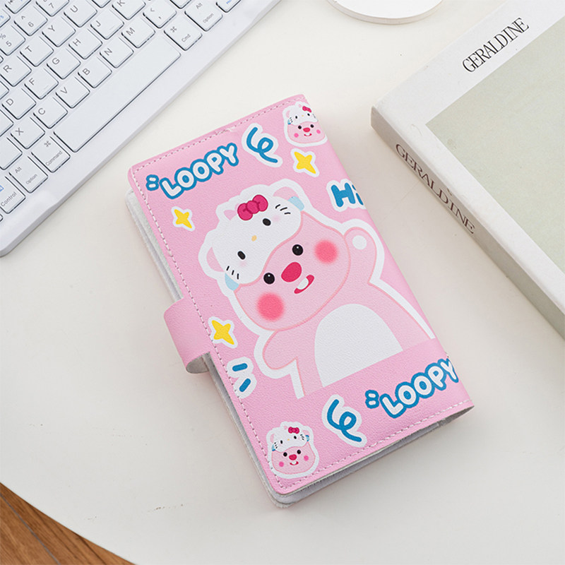 New Cute Cartoon Money-Saving Book for Students and Children, Large-Capacity Financial Management Storage Book, Portable Storage Loose-Leaf Money-Saving Book