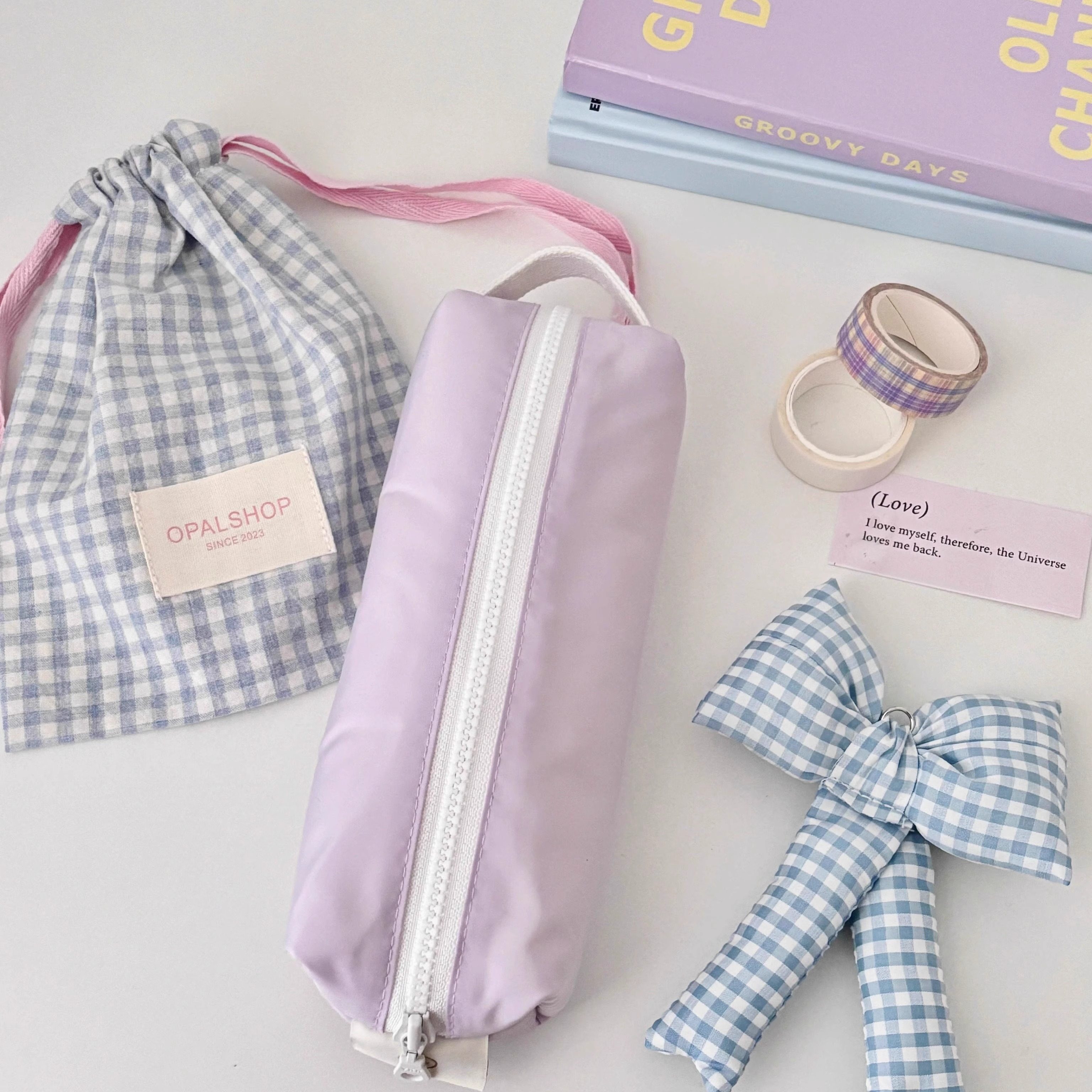 2025 Trending Stationery Box, Cream-Colored Small Square, Soft and Drop-Resistant, Storage Pencil Case, Lightweight and Simple, Japanese-Style Stationery Box