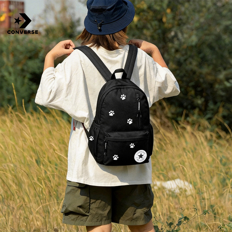 Converse Backpack for Women, High-End Niche Cat Paw Polka Dot School Bag, Korean Style Commuter Travel Lightweight Backpack for Men
