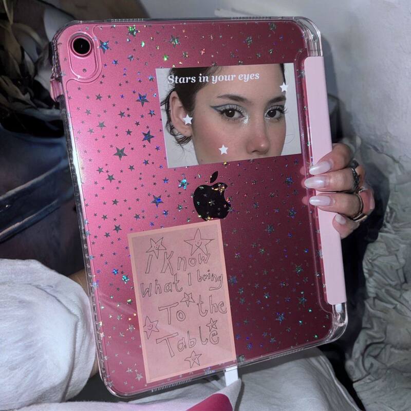 Colorful Star Korean Original Illustration iPad Case 3+Y Foldable Tablet Protective Cover Anti-Bend Acrylic Back Panel Suitable for iPad Apple Air4567Pro 11inch A16 Pen Slot Colorful Star Korean Original Illustration iPad Case 3+Y Foldable Tablet Protective Cover Anti-Bend Acrylic Back Panel Suitable for iPad Apple Air4567Pro 11inch A16 Pen Slot