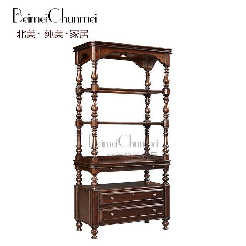 American country solid wood bookshelf shelf storage rack retro shelf display rack storage rack restaurant rack shelf customization