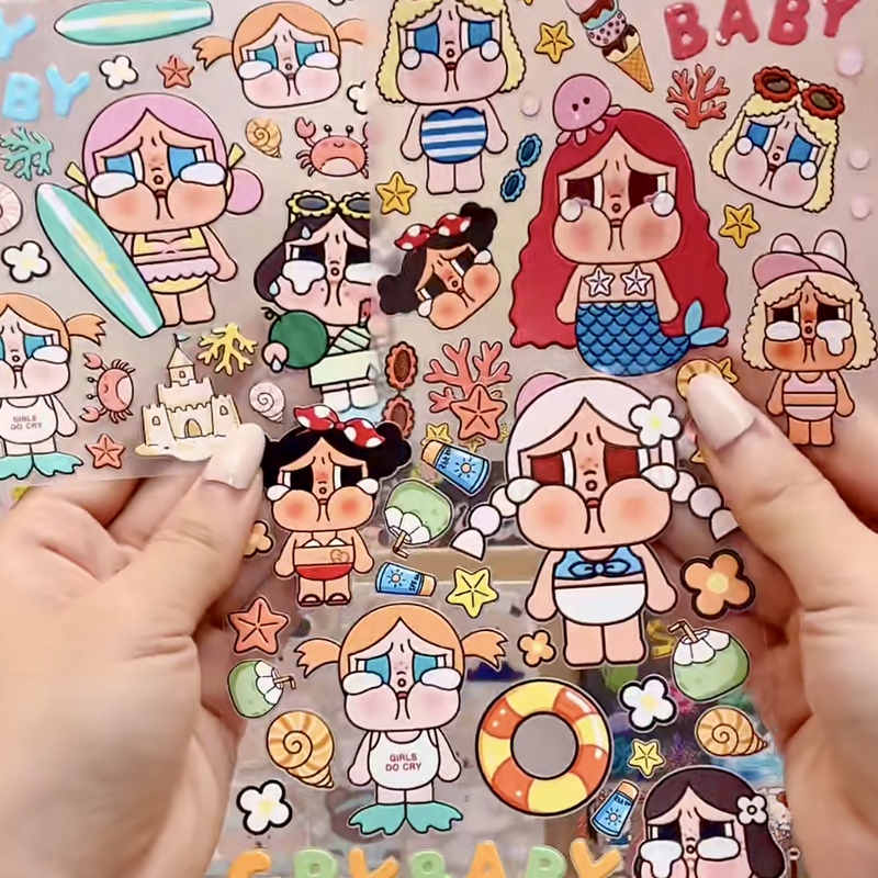 Crybaby Beach Swimsuit Party Stickers Nail Art Stickers Waterproof DIY Phone Case Tablet Decoration Stickers