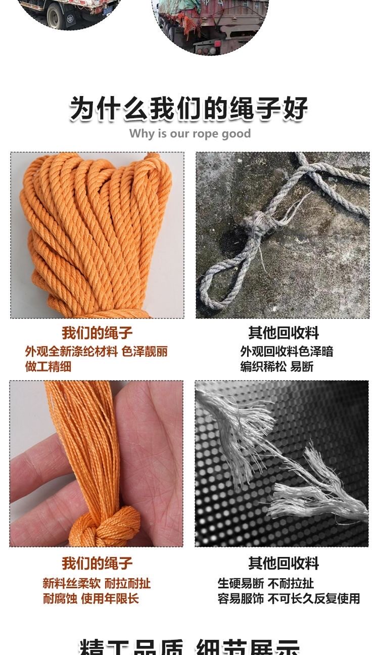 Защитная сетка 轮胎线绳货车耐磨车用拉绑货绳子刹车捆绑绳拉货小大专用封车软绳