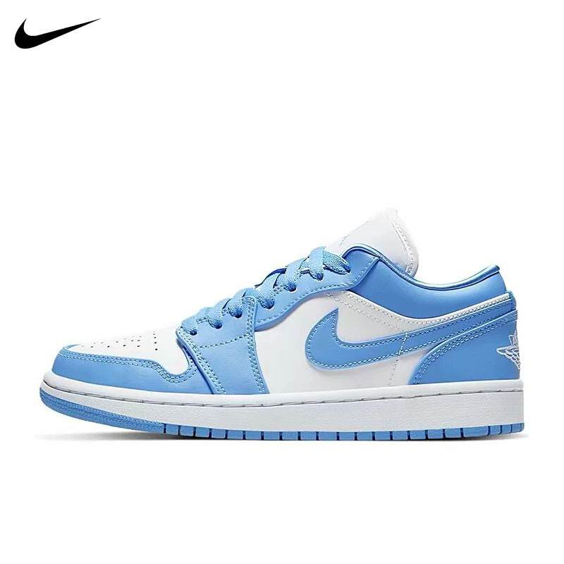 Nike Men's Shoes Air Jordan 1 Low Aj1 North Carolina University White and Blue Women's Shoes Low-Top Casual Sneakers Nike Men's Shoes Air Jordan 1 Low Aj1 North Carolina University White and Blue Women's Shoes Low-Top Casual Sneakers