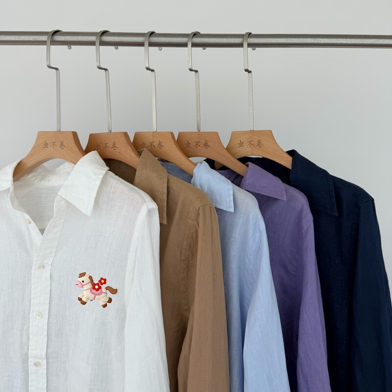A Must-Have Linen Shirt! Orders Going to Korea, Small Size, Horse Embroidery, Classic Style A Must-Have Linen Shirt! Orders Going to Korea, Small Size, Horse Embroidery, Classic Style