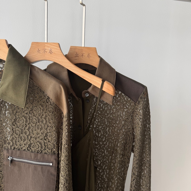 A Sense of Contrast That Is Beautiful to the Core! Italian Style Pin~ Workwear Style Lace Shirt, Shirt Dress, 26 Fall/Winter Show Style