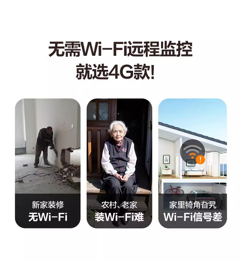 4g/5g摄像头 萤石云摄像头h6监控家用360度手机远程高清全景夜视4g流量免费用 Ezviz