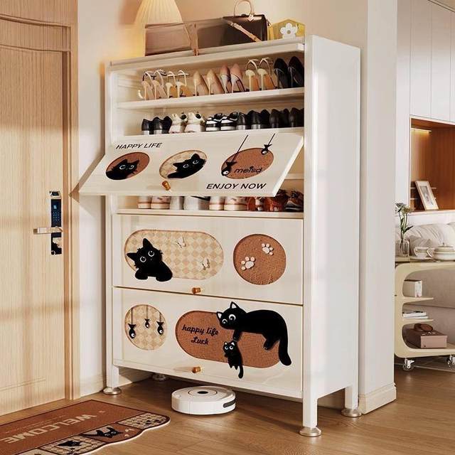 Steel shoe cabinet household door integrated wall-facing shoe rack multi-layer large-capacity household storage cabinet indoor and outdoor cat shoes