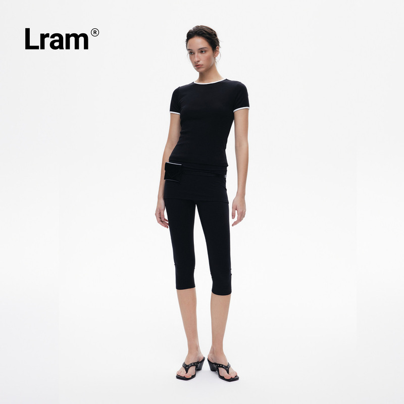 Lram "Capri Butt-Lifting Pants" High-Elasticity Hip-Covering Faux Two-Piece Quick-Drying Yoga Leggings Capri Pants Lm2630448 Lram "Capri Butt-Lifting Pants" High-Elasticity Hip-Covering Faux Two-Piece Quick-Drying Yoga Leggings Capri Pants Lm2630448