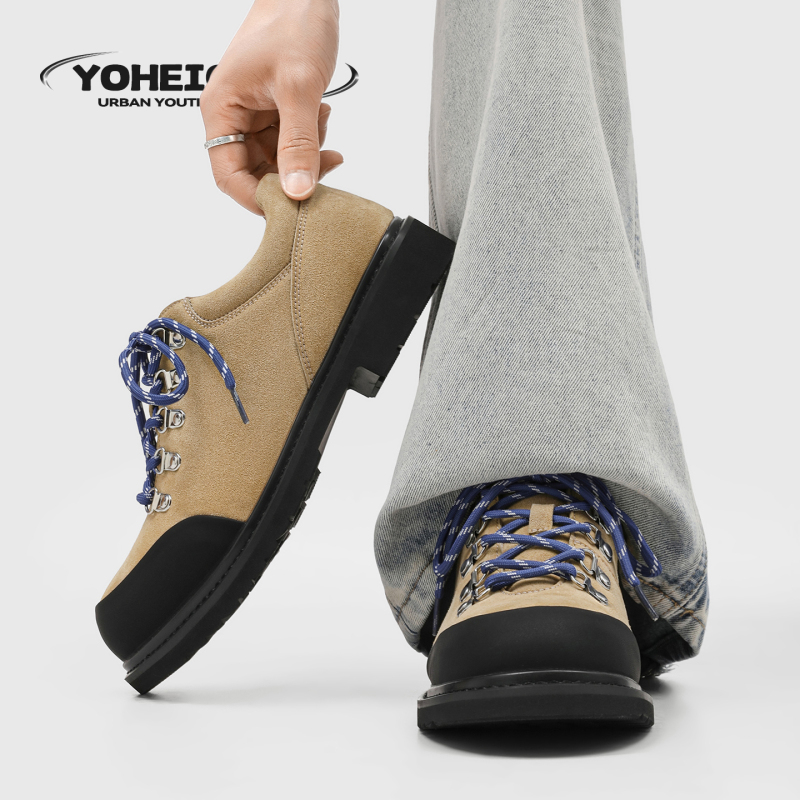 American-Style Outdoor Hiking Derby Shoes for Men, Thick-Soled Height-Increasing Retro Work Shoes, Breathable Soft-Soled Casual Commuting Leather Shoes for Women American-Style Outdoor Hiking Derby Shoes for Men, Thick-Soled Height-Increasing Retro Work Shoes, Breathable Soft-Soled Casual Commuting Leather Shoes for Women