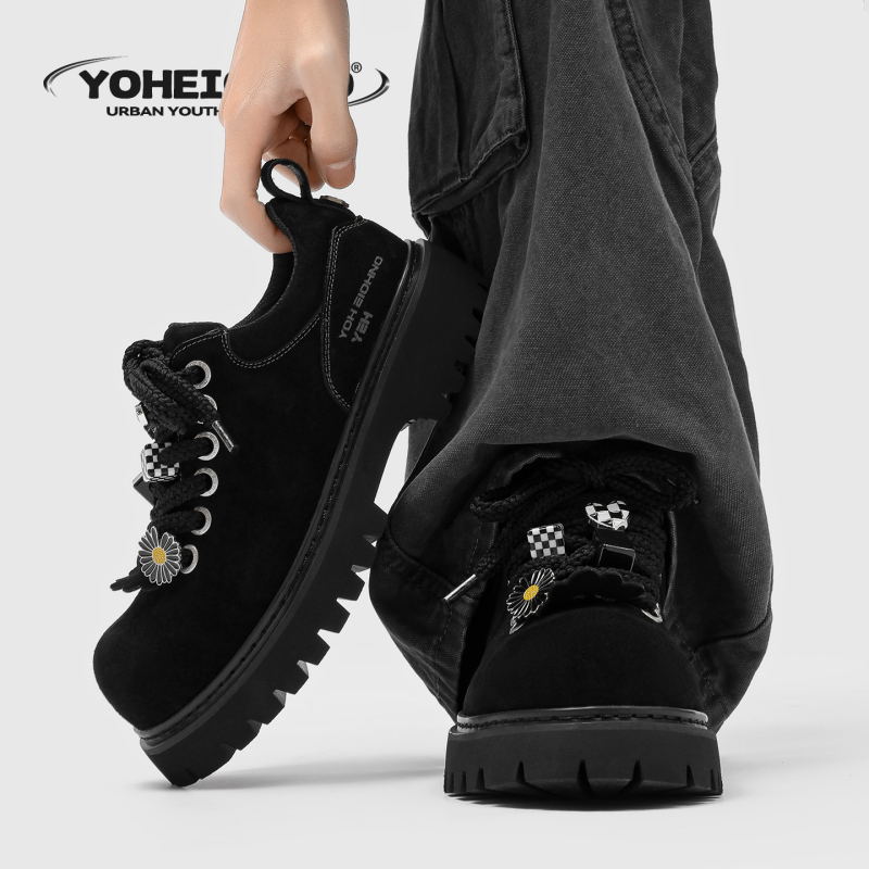 Thick-Soled Height-Increasing Derby Shoes for Men, British Retro Large-Toe Work Shoes, 2026 Autumn New Round-Toe Casual Leather Shoes for Women