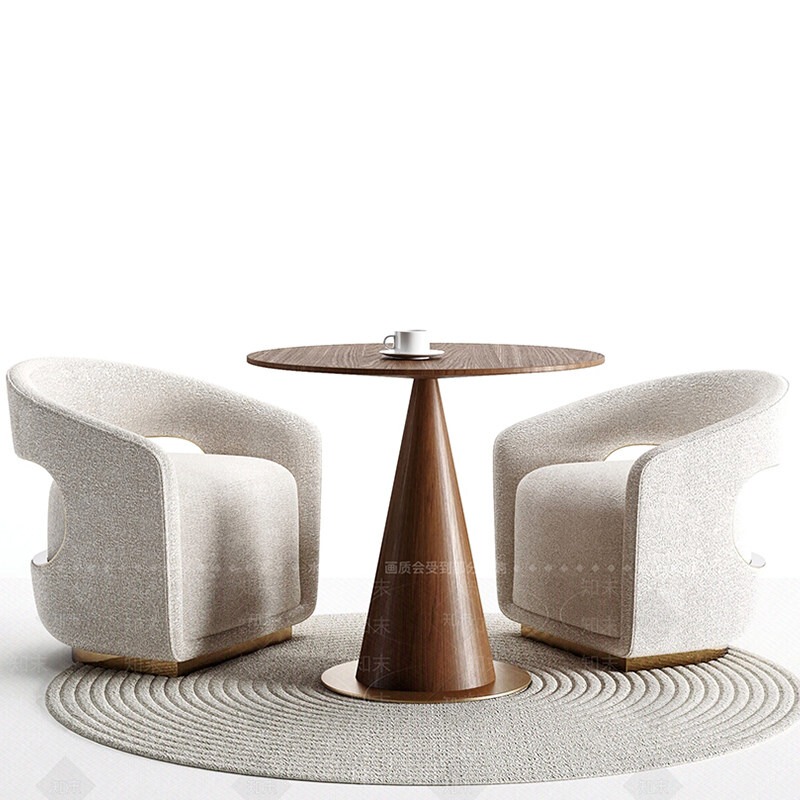 Wabi-Sabi Style Meeting Table and Chair Set, One Table and Two Chairs, Meeting Sofa Chair, Leisure Chair, Hotel Reception Design, Nordic Style
