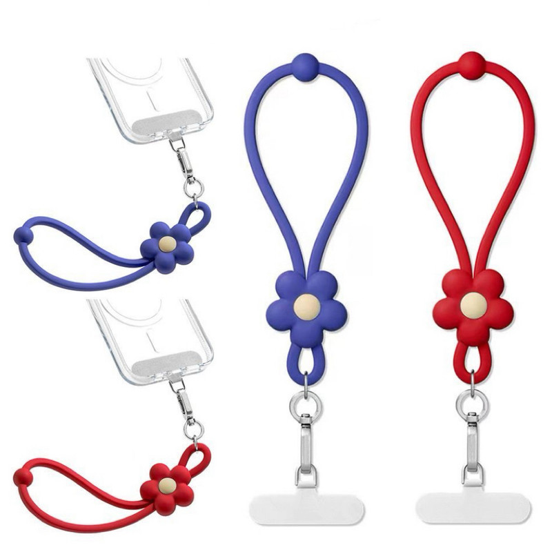【New Product】Adjustable Flower Silicone Phone Wrist Strap Lanyard Fashion Bag Portable Pendant Bracelet Accessories 【New Product】Adjustable Flower Silicone Phone Wrist Strap Lanyard Fashion Bag Portable Pendant Bracelet Accessories