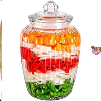 Glass sealed jar food-grade pickles kimchi jar household wine bottle honey empty bottle z storage storage jar