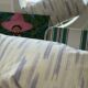 Nordic style simple blue striped cotton old coarse cloth bed sheets and bed cover single piece linen protective cover girl's heart cloth