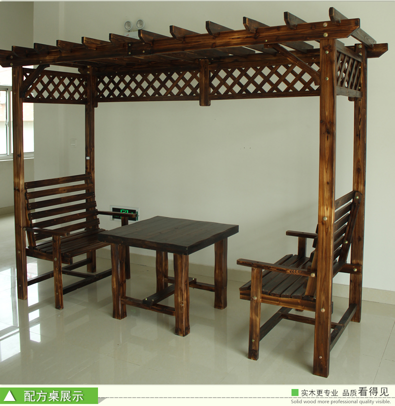 Yisenyuan nho giá chống ăn mòn nhà gỗ gazebo gỗ rắn hoa đứng đồ gỗ ngoài trời vườn bảng và ghế vườn leo nho