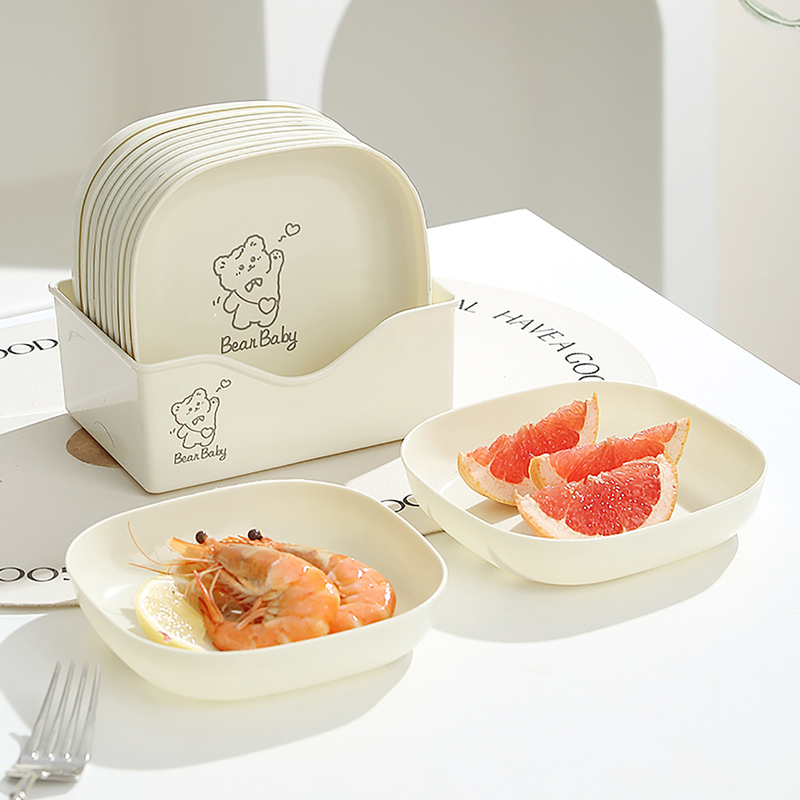 Bone Plate for Home Use, Bone Dish, Fruit Plate, Bone Plate for Spitting Out Bones, Garbage Storage Plate, Plastic Dining Table Bone Plate