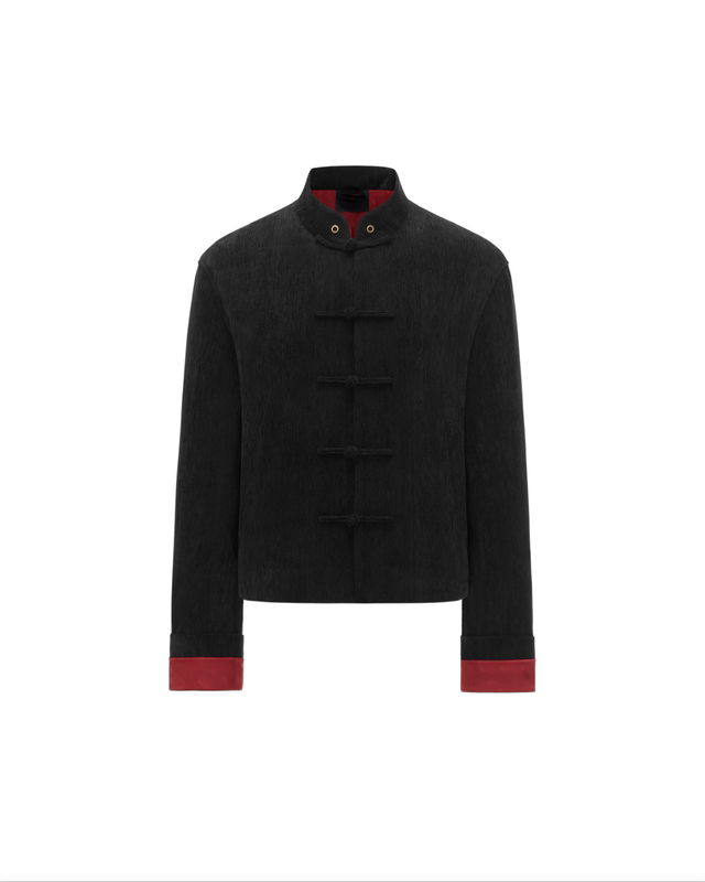 2026 Year of the Horse New Year Jiaer's Same Style Herbal Tea Collaboration Corduroy Chinese Tang Suit Unisex Style