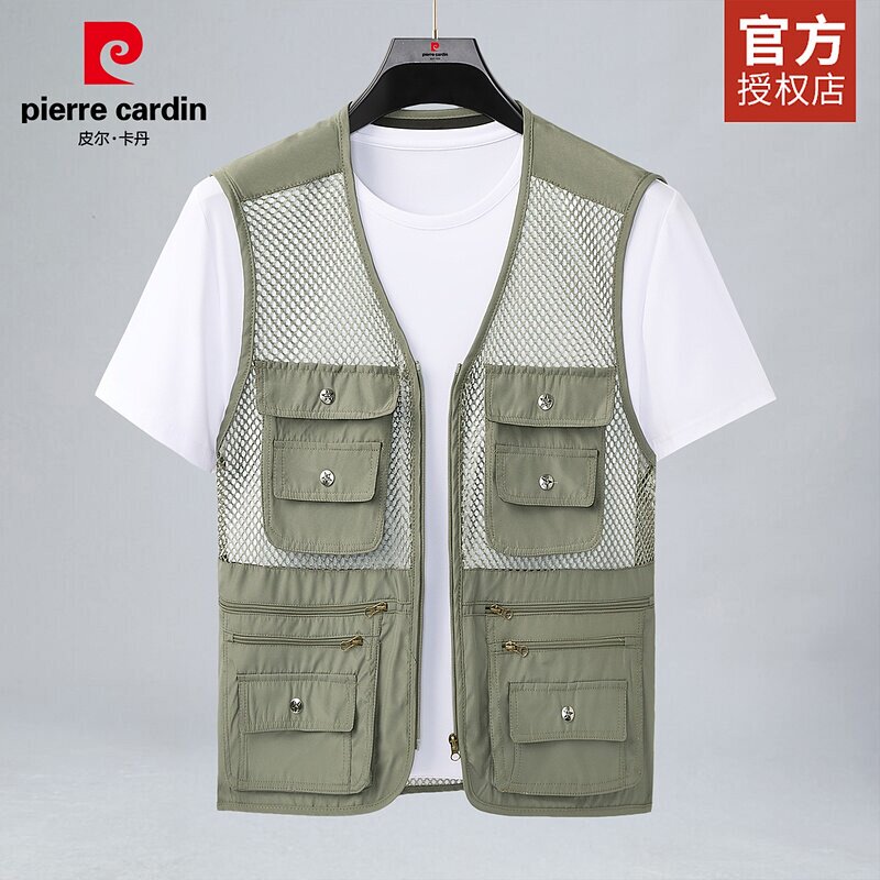 Pierre Cardin Workwear Vest for Men, New Summer Outdoor Fishing Vest Jacket for Men