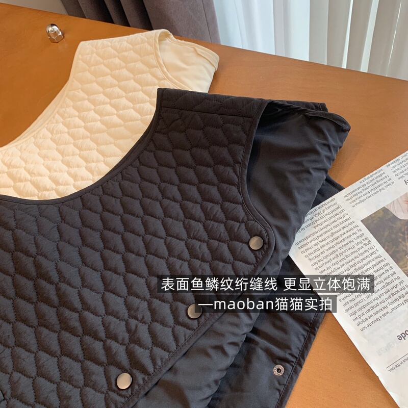 Clearance Sale~ High-Performance Tencel Brocade Wide Version Thickened Warm Fish Scale Pattern Quilted Cotton Autumn and Winter Sleeveless Vest for Women Clearance Sale~ High-Performance Tencel Brocade Wide Version Thickened Warm Fish Scale Pattern Quilted Cotton Autumn and Winter Sleeveless Vest for Women