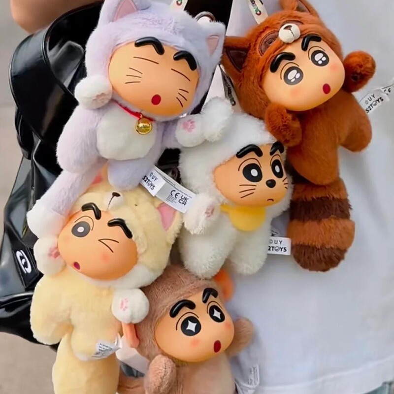 Authentic 52Toys Crayon Shin-Chan Big Tail Series Vinyl Squeeze Doll Plush Toy Figurine Gift