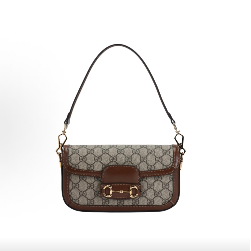 Gucci Gucci High-End Luxury 99% New Horsebit1955 Gold Horsebit Chain Baguette Underarm Bag Wz