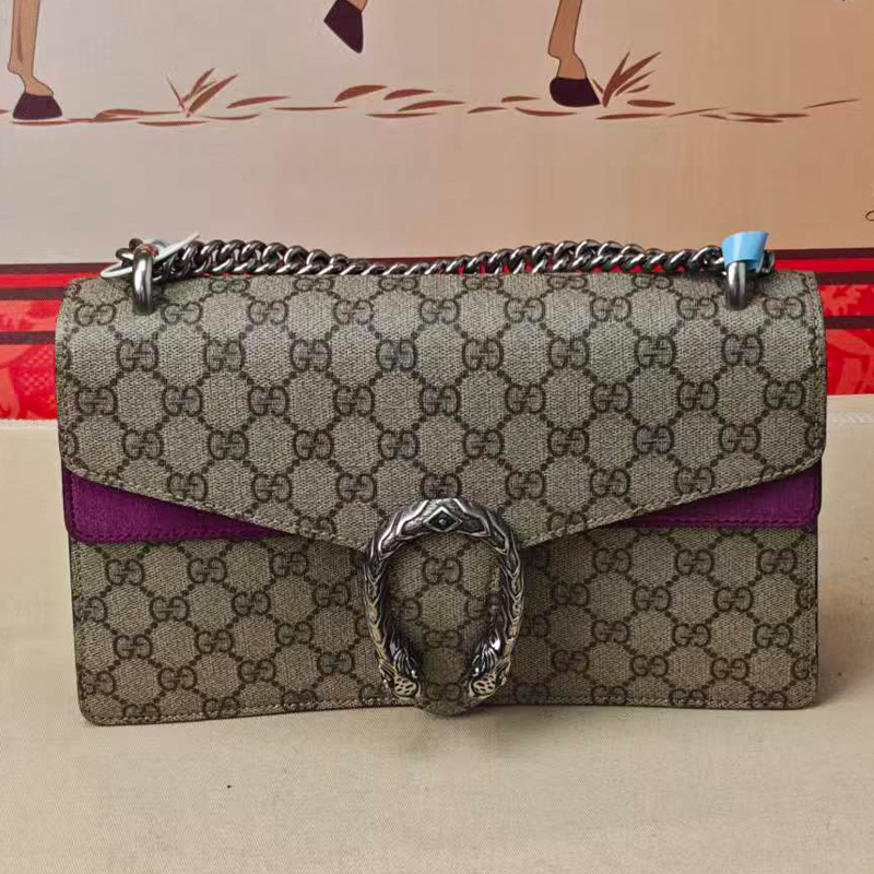 Gucci Gucci Luxury Brand 99% New Dionysus Medium-Sized Dragon Fruit Purple Chain Women's Handbag Wz Gucci Gucci Luxury Brand 99% New Dionysus Medium-Sized Dragon Fruit Purple Chain Women's Handbag Wz