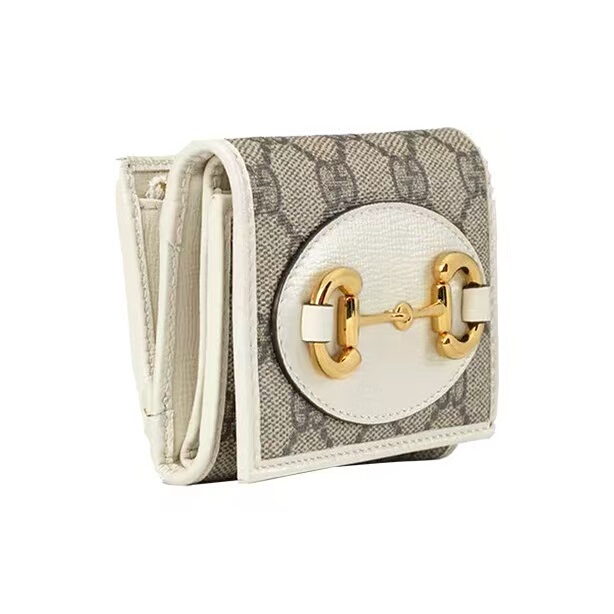 Gucci Gucci Luxury Brand 99% New Horsebit 1955 70% off Canvas and Leather Wallet for Women Wz