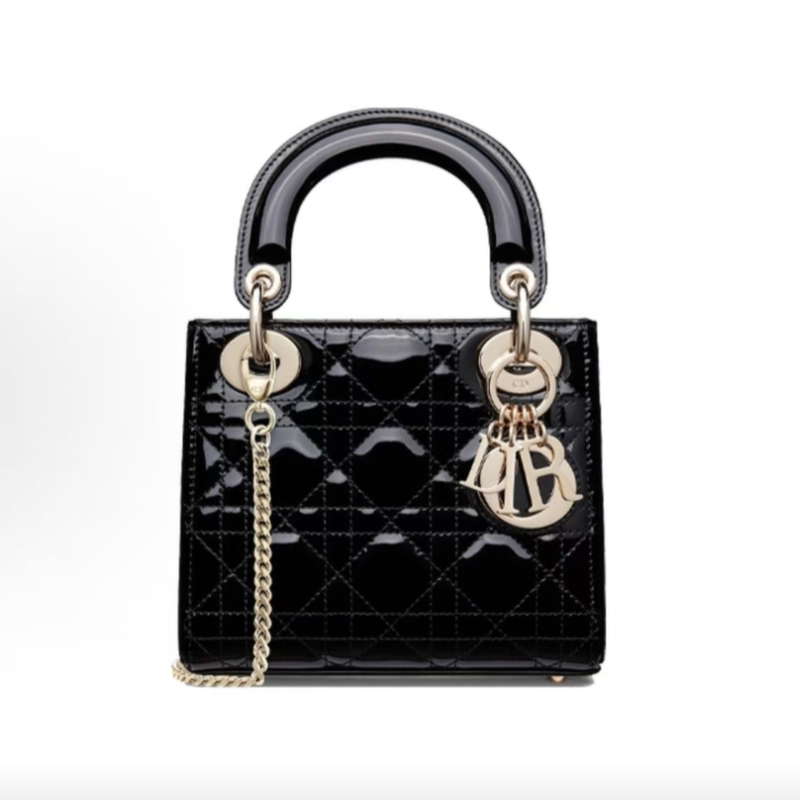 Dior Luxury Brand 99% New Patent Leather Mini Lady Dior Three-Compartment Handbag for Women Wz Dior Luxury Brand 99% New Patent Leather Mini Lady Dior Three-Compartment Handbag for Women Wz