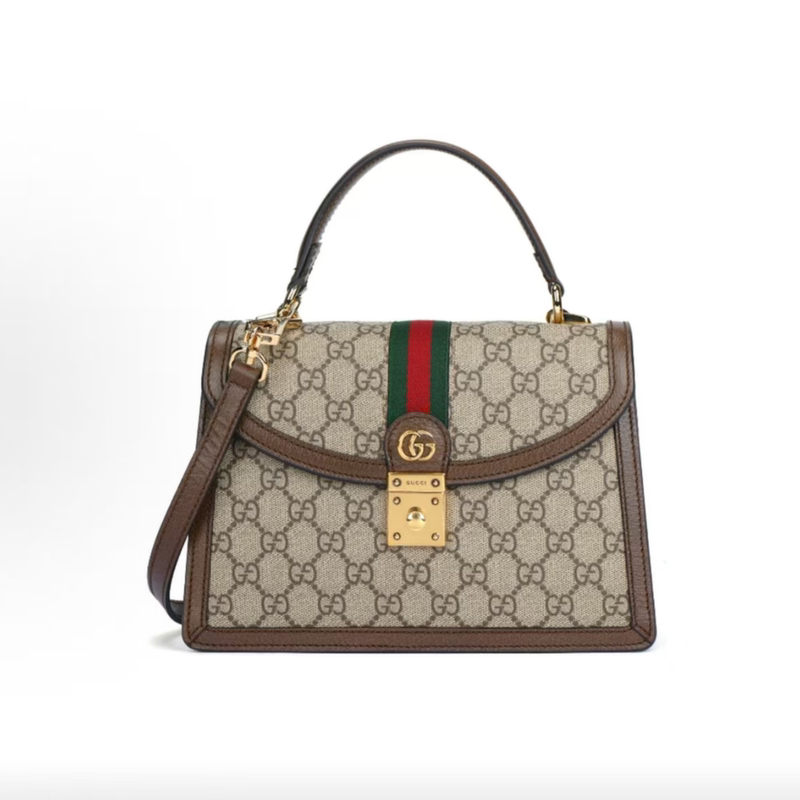 Gucci Gucci Luxury Brand 99% New Ophidia Shiny Gold Small Messenger Crossbody Handbag Wz