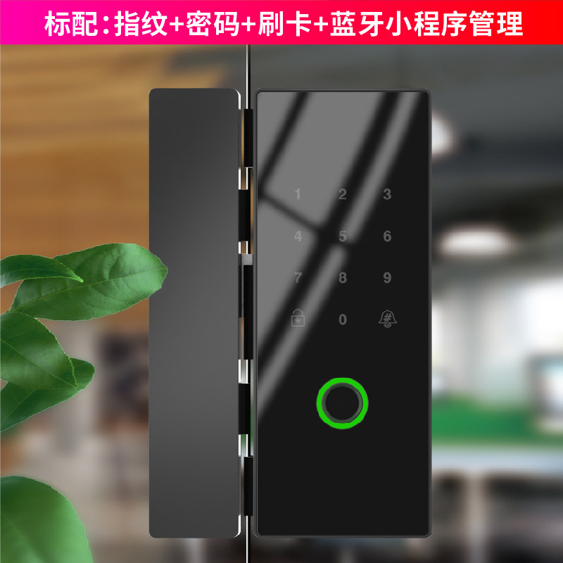 Single frame door fingerprint password swipe card smart electronic lock free office sliding door attendance