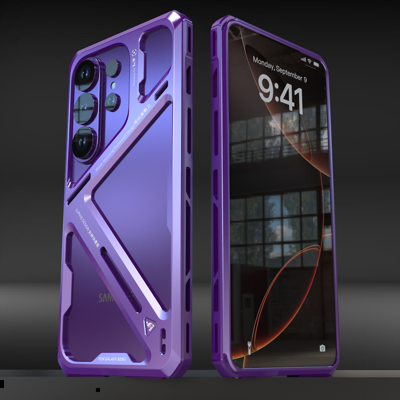 Suitable for Samsung Galaxy S26 Ultra Metal Frame Phone Case, S25 Ultra Protective Cover with Thickened Edges, Anti-Drop, S26U Hollow Breathable Heat Dissipation, S25 Ultra Iron Frame, Japanese and Korean Style