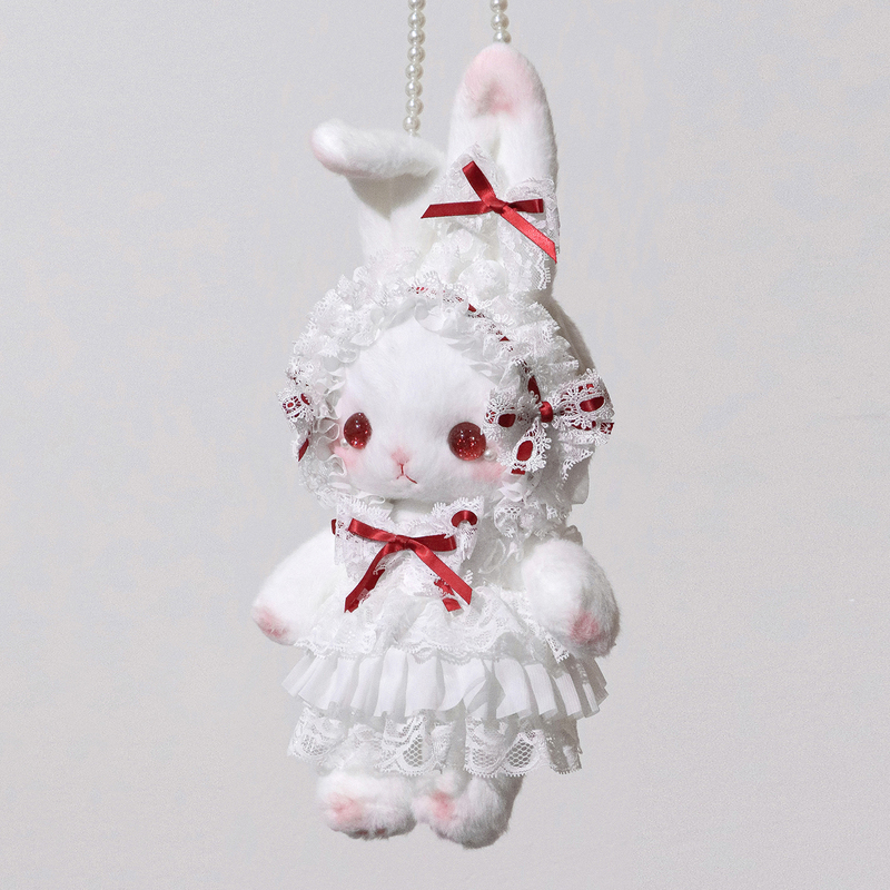 Bear Planet Standing Eared Doll Rabbit Bag Red Lolita Handmade Rabbit Bag Crossbody Handbag Shoulder Bag with Bow Bear Planet Standing Eared Doll Rabbit Bag Red Lolita Handmade Rabbit Bag Crossbody Handbag Shoulder Bag with Bow