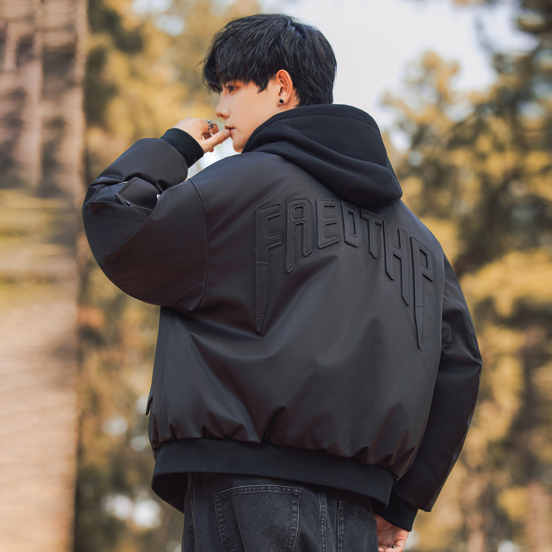 Съемный пуховик с капюшоном, мужская зимняя утолщенная куртка 25, новая свободная молодежная куртка бренда tide, теплая бейсбольная форма