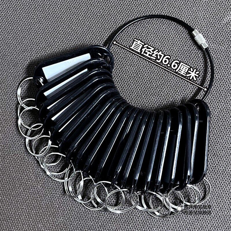 Black Bracelet Key Ring Keychain Landlord Key Disk with Label Tag Key Organizer Classification Storage Management Tool