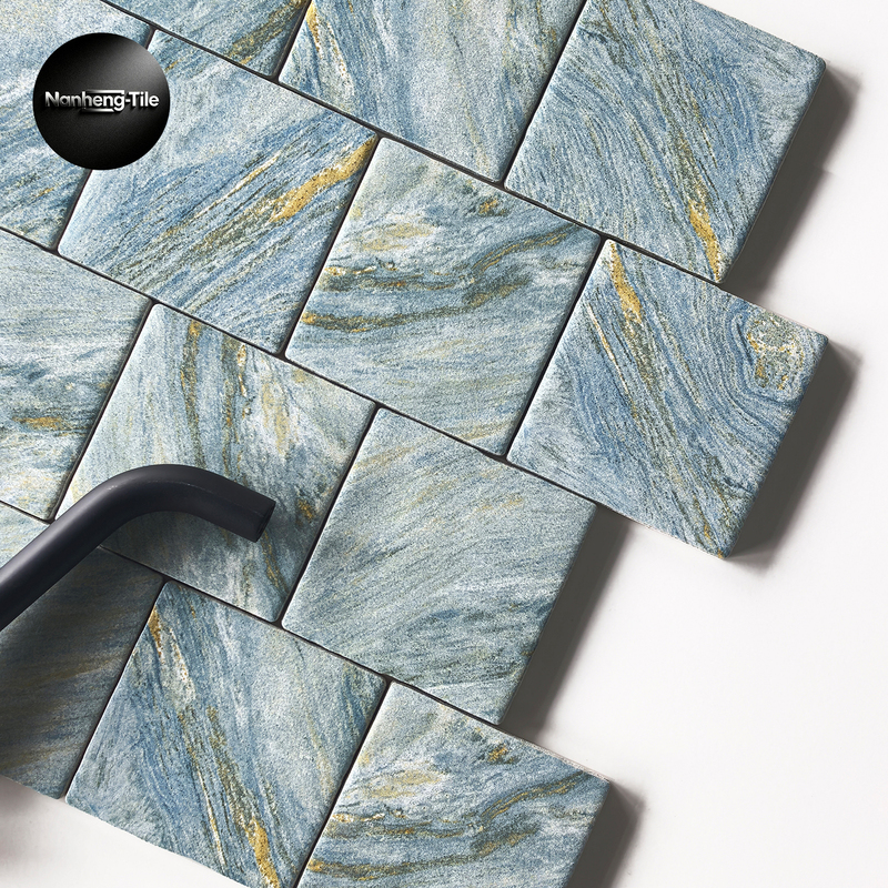 Nanheng Nordic Style Ocean Blue Bathroom Tiles, Full Ceramic Wall and Floor Tiles, Gradient Color Small Square Tiles 100X100 Nanheng Nordic Style Ocean Blue Bathroom Tiles, Full Ceramic Wall and Floor Tiles, Gradient Color Small Square Tiles 100X100