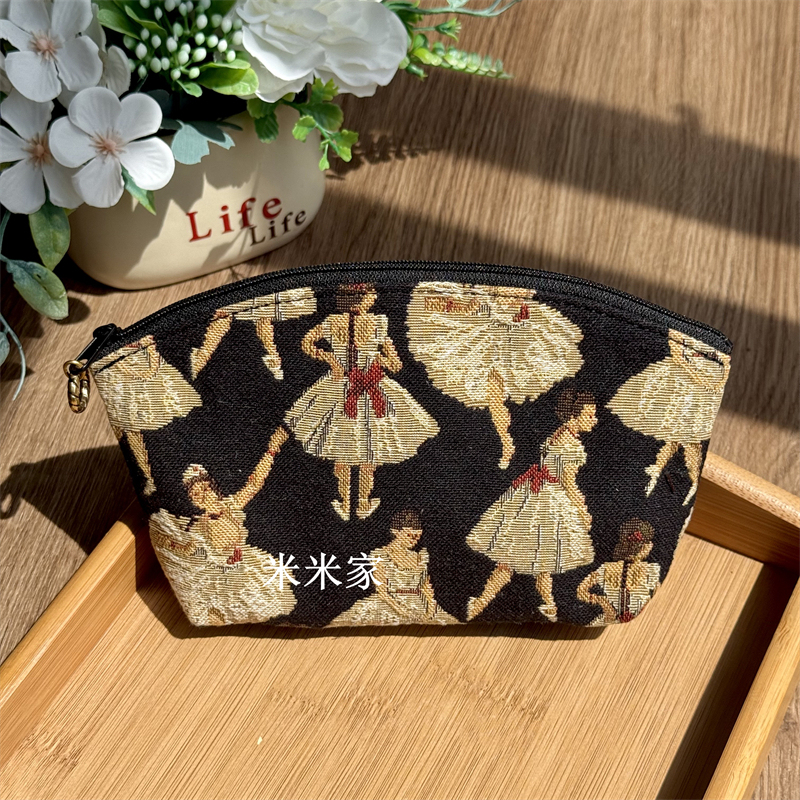 Unique Japanese-Style Ethnic Exquisite Embroidery Ballet Girl Travel Makeup Bag Shell-Shaped Storage Bag Coin Purse Clutch Bag Unique Japanese-Style Ethnic Exquisite Embroidery Ballet Girl Travel Makeup Bag Shell-Shaped Storage Bag Coin Purse Clutch Bag