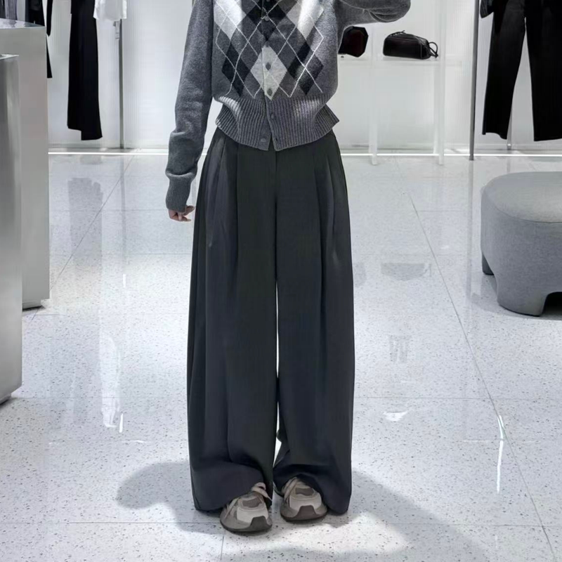 Ainuosi Official Flagship Store Genuine 2026 Autumn New Graphite Gray Suit Pants Wide-Leg Casual Pants Br304114 Ainuosi Official Flagship Store Genuine 2026 Autumn New Graphite Gray Suit Pants Wide-Leg Casual Pants Br304114