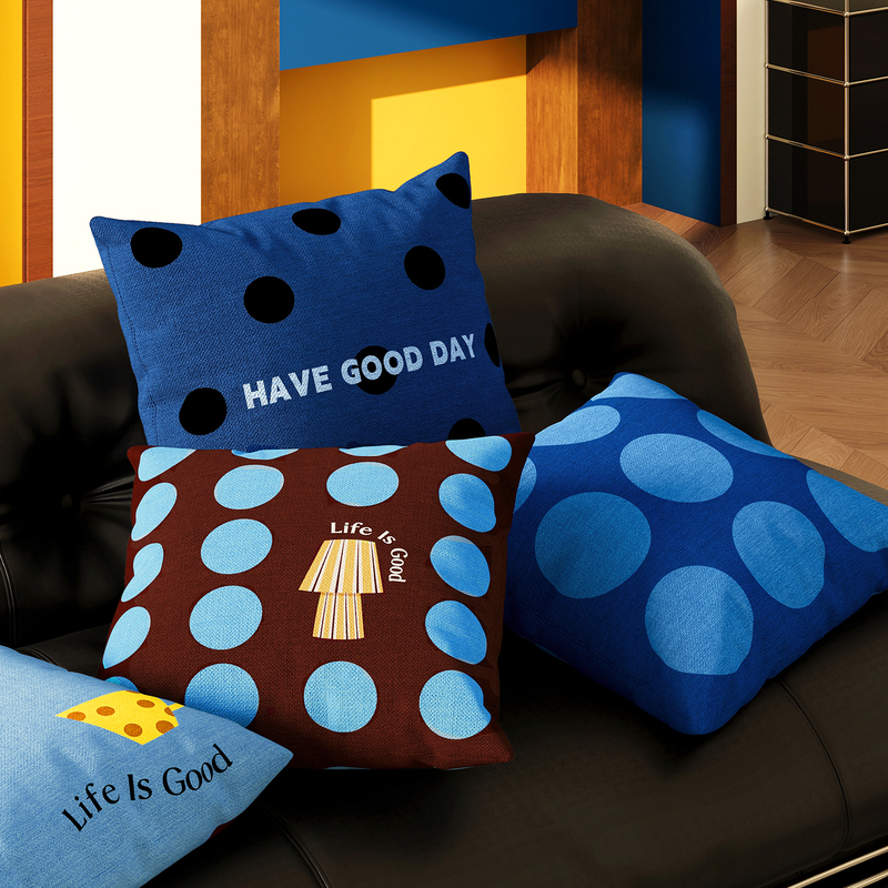 Youlipin Blue Polka Dot Back Cushion Sofa Pillow 2026 New Bauhaus Cushion Pillow Cover Cushion Set