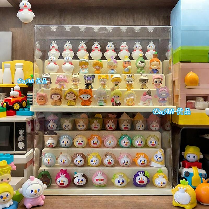 Mixue Bingcheng Snow King Cute Figurine Storage Box, High Transparency, Dustproof, Tiered Display, Trendy Toy Display Box