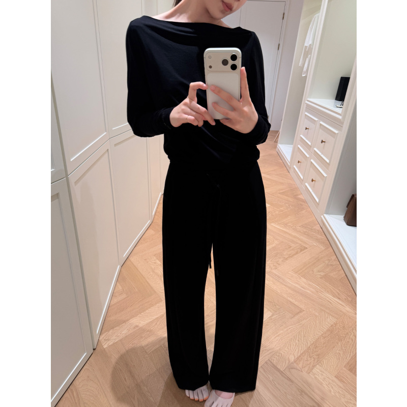 Multimath Little Ding Baoli/Instant Outing Pants/Summer Black Cool Loose Straight Casual Pants for Women Multimath Little Ding Baoli/Instant Outing Pants/Summer Black Cool Loose Straight Casual Pants for Women