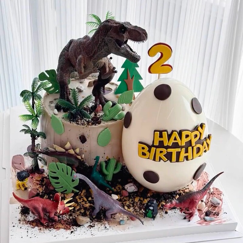 Jurassic World Dinosaur Egg Tyrannosaurus Rex Cake Decoration Dinosaur Park Boy's Birthday Dessert Decoration