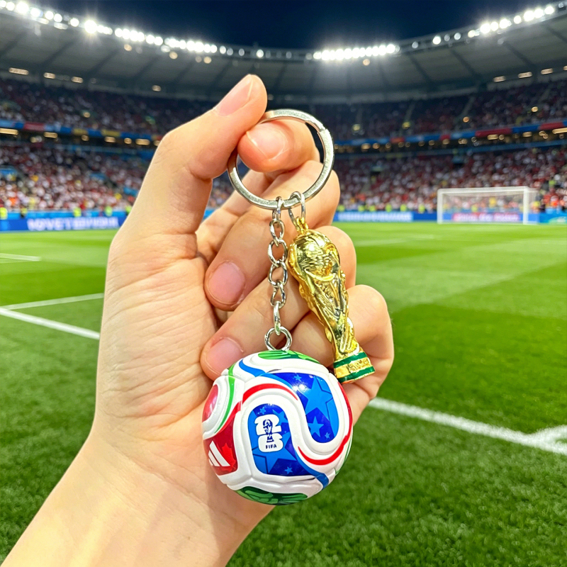 2026 World Cup Merchandise! World Cup Soccer Keychain Small Pendant Cristiano Ronaldo Fan Souvenir Car Pendant