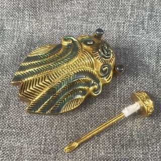 Cicada snuff bottle with spoon handle antique old snuff set accessories snuff bottle decorative crafts
