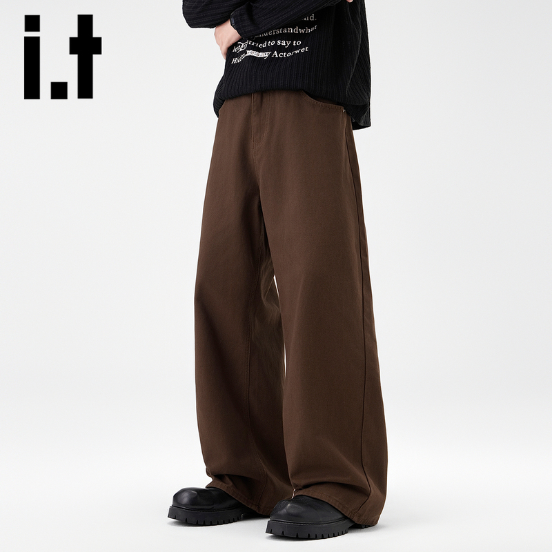 I.T:Chocoolate High-End Loose Jeans for Men, Autumn and Winter, Trendy Straight-Leg Wide-Leg Pants I.T:Chocoolate High-End Loose Jeans for Men, Autumn and Winter, Trendy Straight-Leg Wide-Leg Pants