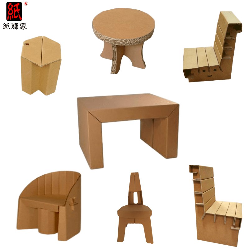Handmade creative corrugated paper children's desk study table and chair homework design diy safe and pollution-free