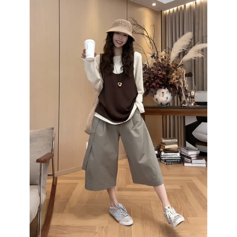 Xiao Jingjing Yi [Loose-Fitting Drawstring Cropped Pants] 26 Summer New Versatile Slimming Casual Pants 2604D1966