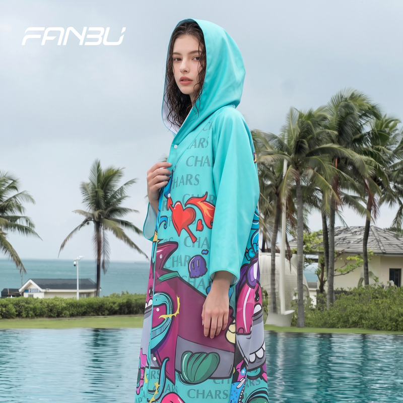 Fanbu Quick-Drying Bathrobe, Swimming, Diving, Beach Cape, Hooded Wearable Large Bath Towel, Windproof, Warm, for Changing Clothes Fanbu Quick-Drying Bathrobe, Swimming, Diving, Beach Cape, Hooded Wearable Large Bath Towel, Windproof, Warm, for Changing Clothes
