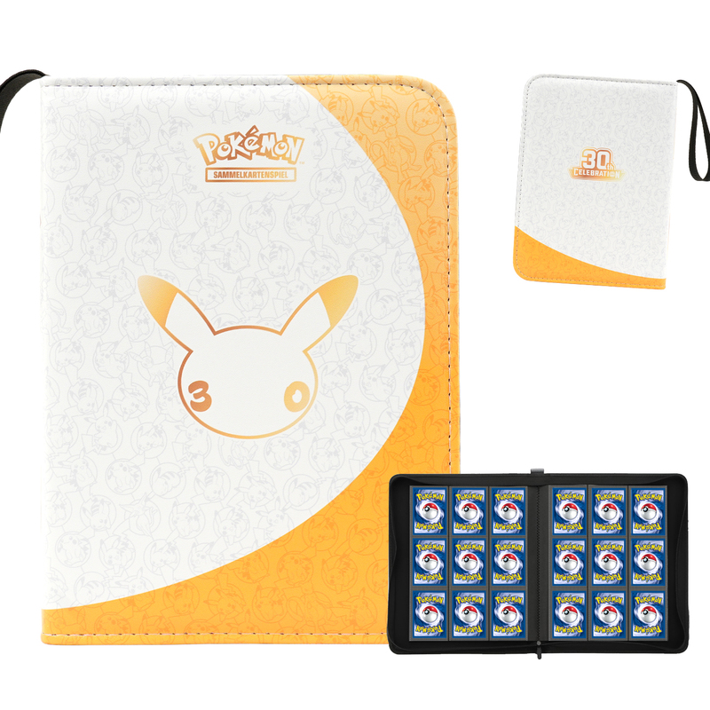 High-End Pokémon Business Edition 30Th Anniversary Card Album, Black Fixed Inner Pages, Side-Insert Ptcg Card Storage Album for Collection